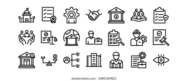 Governance Related related vector icons set.