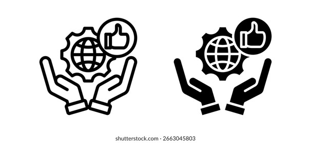 Governance Review multiple icon set of two.line and glyph vector illustrationn