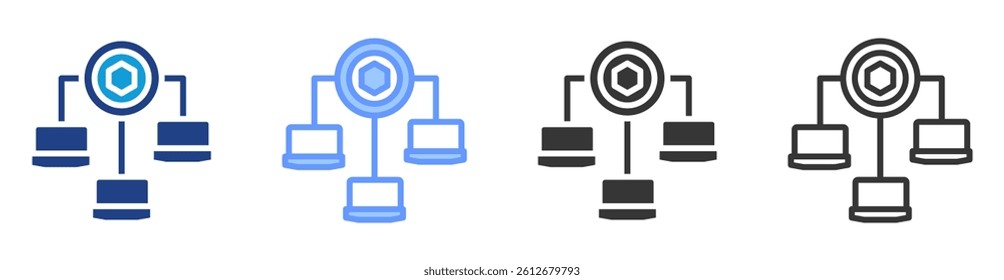 Governance token icon set multiple style collection