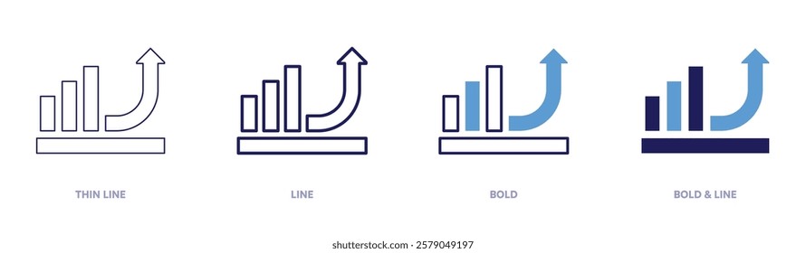 Governance trend icon in 4 different styles. Thin Line, Line, Bold, and Bold Line. Duotone style. Editable stroke.