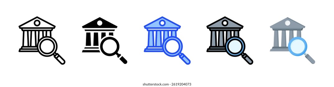 Government Analysis Icon Collection With Multiple Styles
