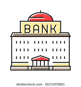 government bank building color icon vector. government bank building sign. isolated symbol illustration