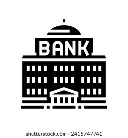 government bank building glyph icon vector. government bank building sign. isolated symbol illustration