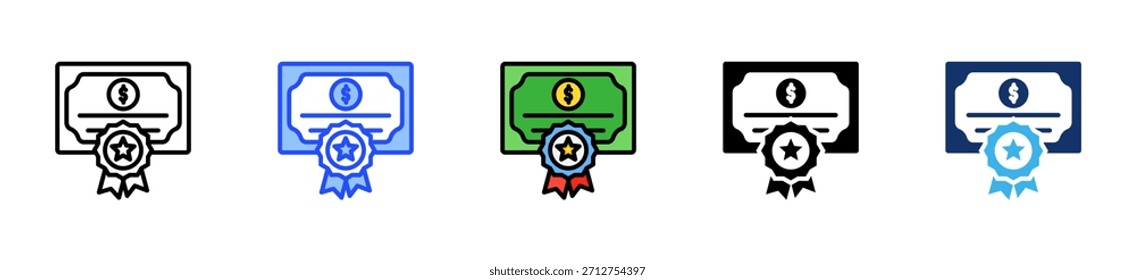 Government Bond Icon Collection With Multiple Styles