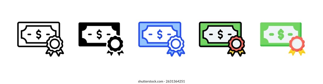 Government Bonds Icon Collection With Multiple Styles