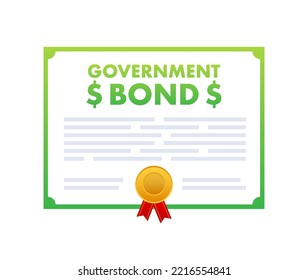 Government bonds icon. Financial supply. Vector stock illustration.