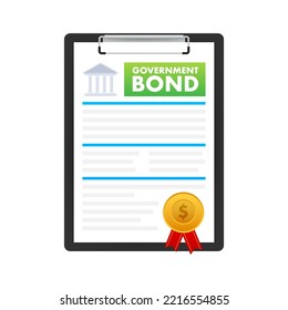 Government bonds icon. Financial supply. Vector stock illustration.