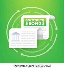 Government bonds icon. Financial supply. Vector stock illustration.