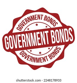 Government bonds label or stamp on white background, vector illustration