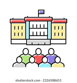 government building color icon vector. government building sign. isolated symbol illustration