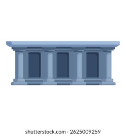 Fachada de edifícios governamentais com colunas clássicas e pedras, representando a democracia, a autoridade e a arquitetura cívica