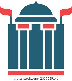 Government Building Glyph Two Color Icon For Personal And Commercial Use.
