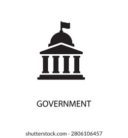 Government building icon with columns and a flag atop a domed structure government building politics institution administration authority official political management services
