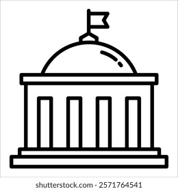 Government Building Icon Element For Design