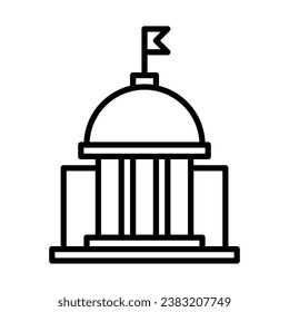 government building icon in line