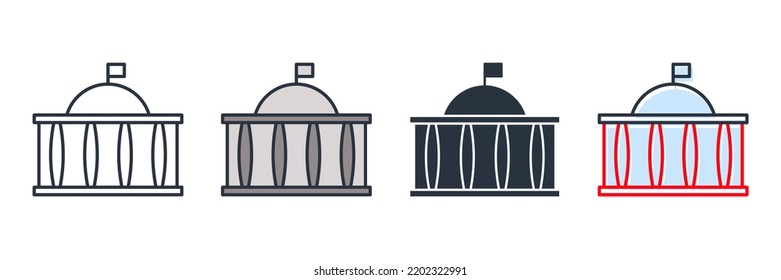 Regierungsgebäude Symbol Logo, Vektorgrafik. Staatssymbol-Vorlage für Grafik- und Webdesign-Sammlung