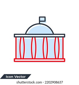 government building icon logo vector illustration. government symbol template for graphic and web design collection