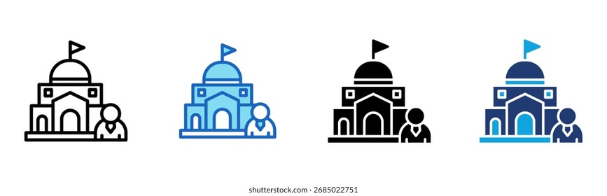 Regierungsgebäude Symbol Multi Style Vektorgrafik
