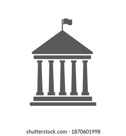 Government building icon, municipality. Vector illustration.
