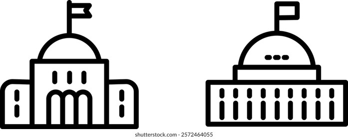  "Government Building Icon Representing Public Administration, Civic Authority, and National Institutions"