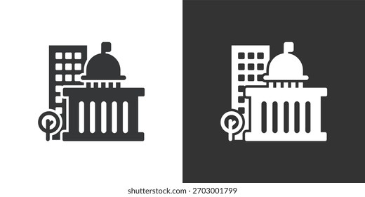 Government Building icon. Solid glyph series icon