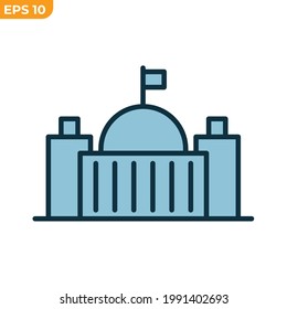 government building icon symbol template for graphic and web design collection logo vector illustration