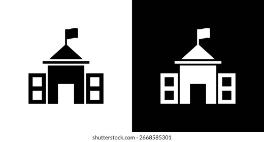 Government building icon, vector flat icon. Flat illustration.