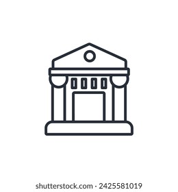 government building icon. vector.Editable stroke.linear style sign for use web design,logo.Symbol illustration.