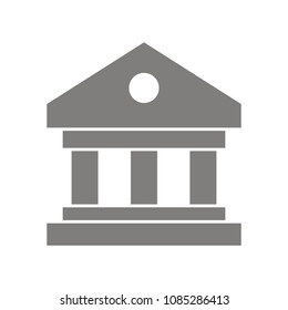 Government building icon for web. Gray goverment vector icon