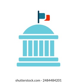 Government building line icon. Capitol, parliament, congress, government, institution, public building, administration, politics, democracy, authority, state, legislative, structure, architecture