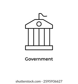 Government building line icon design. 