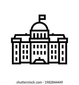 government building line icon vector. government building sign. isolated contour symbol black illustration