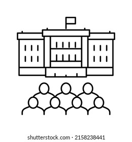 government building line icon vector. government building sign. isolated contour symbol black illustration