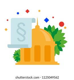 Government building, paragraph of the law. Vector illustration. Separate objects. Isolate.