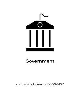 Government building solid icon design. 