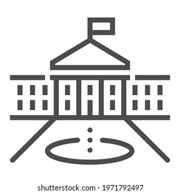Government, building square line vector icon.