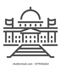 Government building square line vector icon.