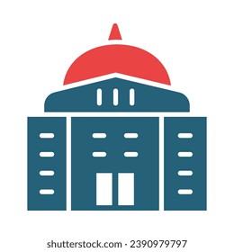 Government Building Vector Glyph Two Color Icon For Personal And Commercial Use.
