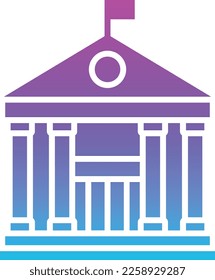 Government Building Vektorsymbol. Kann für Druck-, Mobil- und Web-Anwendungen verwendet werden.