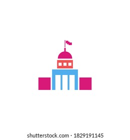government building vector icon design template