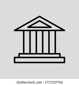government building vector icon flat simple
