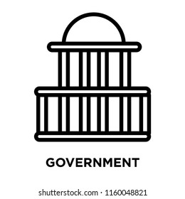 Government buildings icon vector isolated on white background, Government buildings transparent sign , line or linear sign, element design in outline style