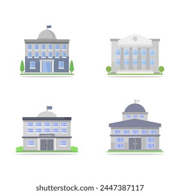 Government buildings illustrated in vector