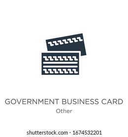 Government business card icon vector. Trendy flat government business card icon from other collection isolated on white background. Vector illustration can be used for web and mobile graphic design, 