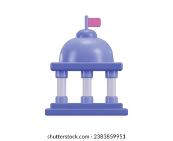 Government city hall building concept of bank or school symbol 3d vector icon