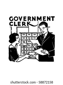 Government Clerk - Retro Clip Art