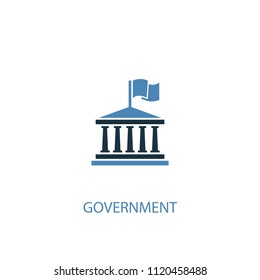 government concept 2 colored icon. Simple blue element illustration. government concept symbol design from elections set. Can be used for web and mobile UI/UX