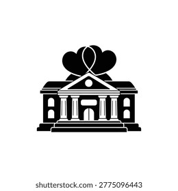 Government Courthouse with Overlapping Hearts — App UI
