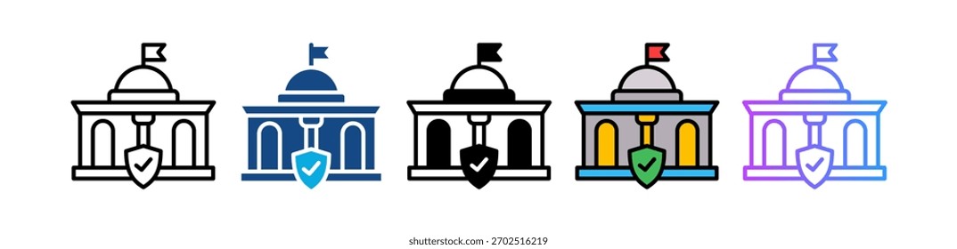 Abbildung mehrerer Vektorgrafiken für Regierungsoberflächen