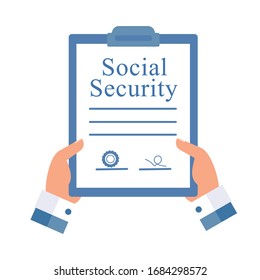 Government Document. Social Security. Vector Image On A White Background.